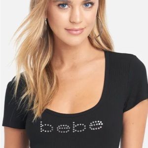 Bebe Crystal Logo Tee